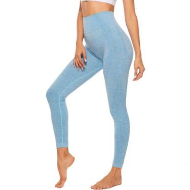 Imagem de Calça Legging Fitness Sem Costura Levanta Bumbum Yoga - LANTECH, G, Az