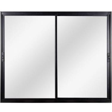 Imagem de Janela Correr 2 Folhas Móveis sem Grade Vidro Liso 100x100cm Ecosul Es