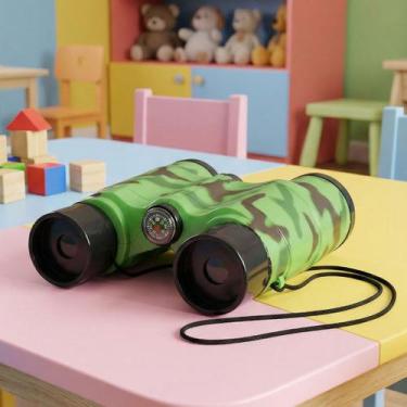 Imagem de Brinquedo Binóculo Bússola Cordão Infantil Camuflado Militar - Genéric