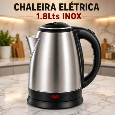 Imagem de Chaleira Elétrica 1,8L 1500W 220V Inox Aquecedor de Água Rápido Cozinh