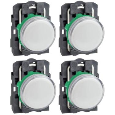 Imagem de 4 Sinaleiro Ø22mm Plástico P/ Lâmpada Ba9s Branco até 250V Schneider