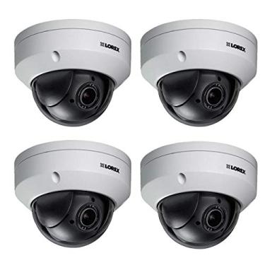 Imagem de Camera Lorex 4 Pack LNZ44P4B Super High Definition 4MP Indoor / Outdoor Dia e Noite PTZ Network Dome com cor Night Vision, zoom óptico de 4x, Vandal resistente, impermeável