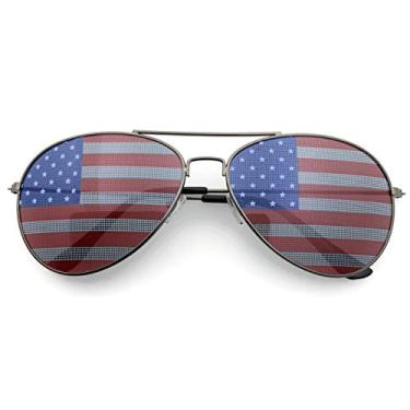 Imagem de Óculos de sol aviador com a bandeira americana grinderPUNCH, Gunmetal, Large