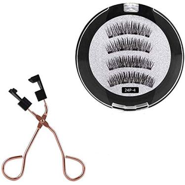 Imagem de Conjunto de cílios magnéticos 8D Quantum magnéticos, 3D, cílios magnéticos reutilizáveis, sem cola, clipe magnético para cílios facilmente aplicável, modelador de cílios magnético (24P-4)