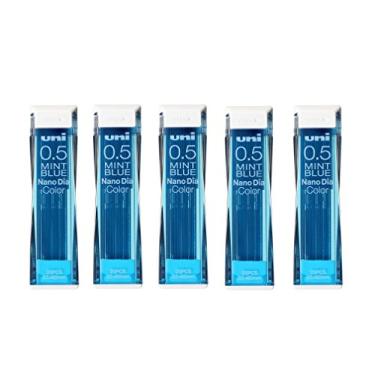 Imagem de Lápis mecânico Uni NanoDia, cor azul-menta, 0,5 mm, 5 pacotes/total de 100 grafites, conjunto de valor