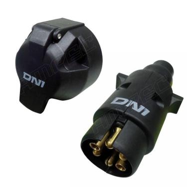 Imagem de Kit Femea Macho Tomada Elétrica Reboque Carretinha 6P Dni