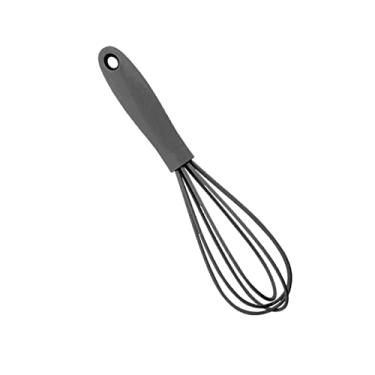 Imagem de YIJU Utensílio de de silicone manual com cabo fio de aço inoxidável panelas anti arranhões batedor de para farinha de, CINZENTO