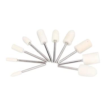 Imagem de YWBL-WH 100 unidades de cabeça de polimento feltro de lã cônico cilíndrico kit de roda polidora diâmetro 3 mm / 0,1 pol., cabeça de moagem