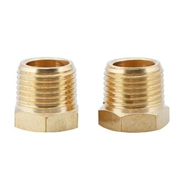 Imagem de U.S. Solid 2 pçs latão redutor bucha sextavada conexão de tubo roscado (3/8" NPT macho x 1/4" NPT fêmea)