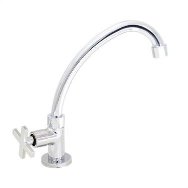 Imagem de Torneira Cozinha Mesa Bica Móvel Cromada C29 Arejador Fixo