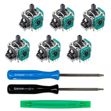 Imagem de SOSS GAMING® Kit de reparo de joysticks analógicos genuínos para Xbox One - corrige joysticks quebrados e soltos em controles regulares, S, X e Elite Series 1 (pacote com 6)