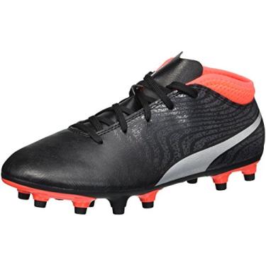Imagem de PUMA Unisex-Kids One 18.4 FG Jr Soccer-Shoes, Puma Black-Puma Silver-Red Blast, 3.5 M US Big Kid