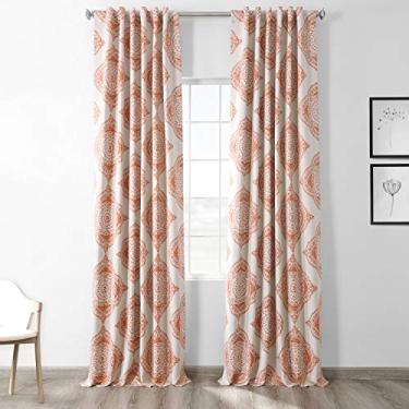 Imagem de HPD Half Price Drapes Cortinas para escurecimento de quarto com bolso de haste com estampa geométrica para sala de estar e quarto 127 cm L x 246 cm C, (1 painel), henna