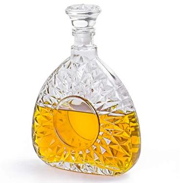Imagem de MDLUU Decantador de licor, Decantador de vidro com tampa hermética, garrafa decantador para uísque, Brandy, Scotch, Bourbon, 750 ml