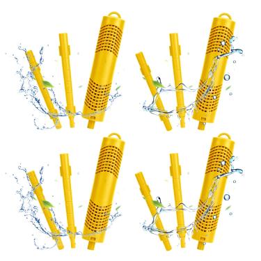 Imagem de ACETOP Spa Mineral Stick Pacote com 4 filtros de banheira de hidromassagem com cartucho de vida de 4 meses universal para filtros de spas piscina lago de peixes (amarelo)