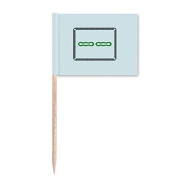 Imagem de Mahjong Bamboo Bar 2 azulejos, padrão de palito, bandeiras, marcador, decoração de festa