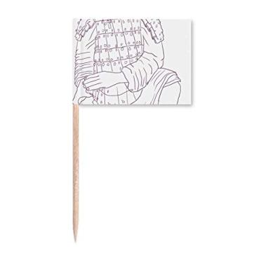 Imagem de Marcador de palito de dente chinês guerreiro de terracota com desenho chinês para decoração de festa