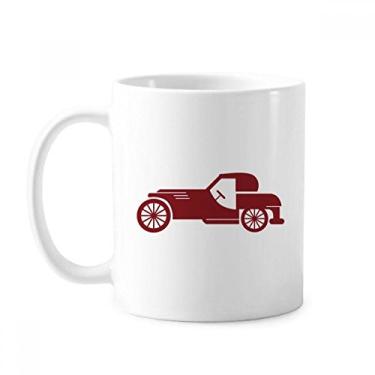 Imagem de Caneca geométrica clássica vermelha com contorno de carros vermelhos cerâmica xícara de café porcelana louça