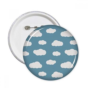 Imagem de Branco nuvem azul céu clima alfinetes redondos crachá botão emblema acessório decoração 5 peças