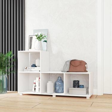 Imagem de Aparador "L" 4 Nichos Branco Mdp 15mm 73,5x120x35cm BRV Móveis