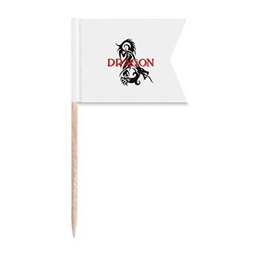 Imagem de Animal Dragon Oriental Myth Western Myth Bandeiras de palito de dente Marcação para Bolo Festa Comida Prato de Queijo