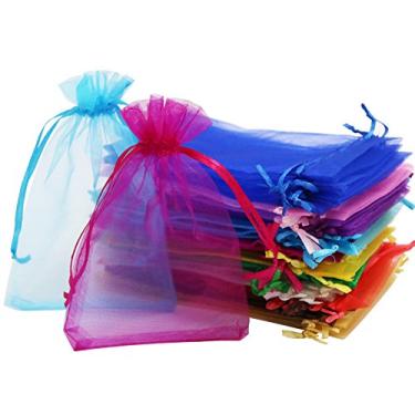 Imagem de sumdirect 110pecas conjunto 4 x 6 polegadas Misturado Cor Transparente com cordao de organza joia sacos Festa de Casamento sacolas de Favor, OB-MIX, 110