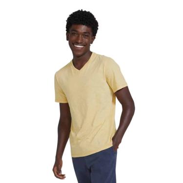 Imagem de Camiseta Básica Hering Masculina Flamê Decote V N2K5 Amarelo