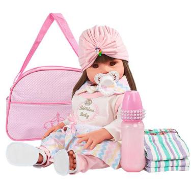 Boneca Bebe Barata Reborn Morena Baby Dolls Super Linda Rosa - Chic Outlet  - Economize com estilo!