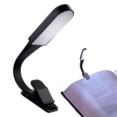 Imagem de Livro Light Clip On | Luz LED recarregável para livros para leitura à noite na cama | Luz de leitura quente/branca com braçadeira, clipe ajustável de 360° na luz de leitura para leitura Hulzogul
