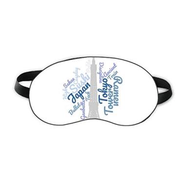 Imagem de Japan Tokyo Tower Landmark Wordcloud Sleep Eye Shield Soft Night Blinfold Shade Cover