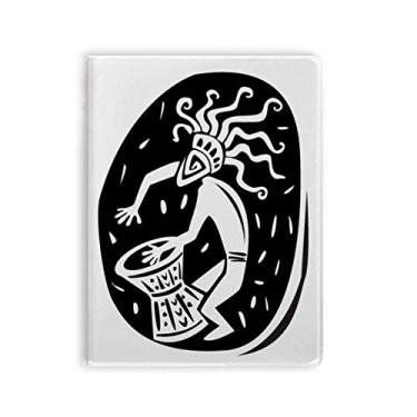 Imagem de Caderno de silhueta de faraó do Egito Antigo Abstrato com capa de goma Diário