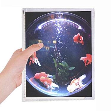 Imagem de Caderno colorido oceano com imagem natureza ciência de peixe folha solta diário recarregável artigos de papelaria