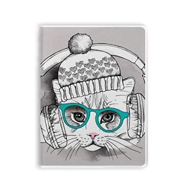 Imagem de Fone de ouvido chapéu de lã branco proteção de gato animal capa diária capa macia