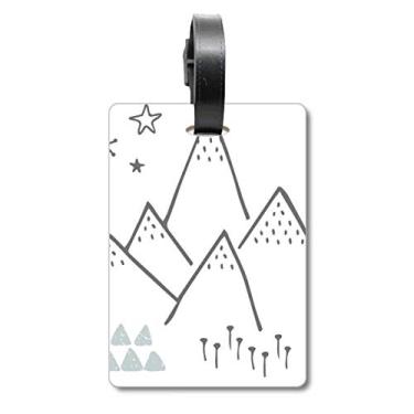 Imagem de Saco de mala com estampa de estrela de grama de montanha com etiqueta para cartão de bagagem