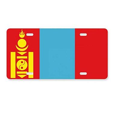 Imagem de DIYthinker Bandeira nacional da Mongólia, país da Ásia, placa de licença de aço inoxidável para decoração de automóveis