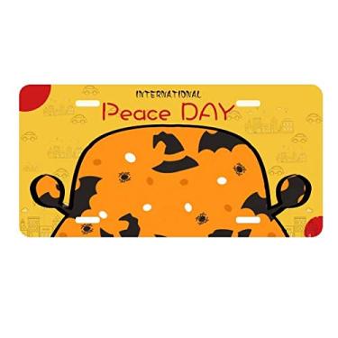 Imagem de DIYthinker Placa de carro Hallowmas de Halloween com morcego de aranha para decoração de carro Dia da Paz