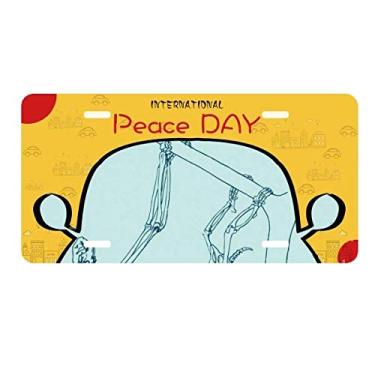 Imagem de DIYthinker Placa de carro com desenho de bicho-preguiça esqueleto para decoração de carro Dia da Paz