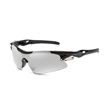 Imagem de Xiaolw Óculos de sol esportivos para bicicleta de estrada Óculos de proteção para ciclismo de montanha Óculos de proteção para bicicleta Mtb Óculos de sol masculino feminino (PRETO BRANCO)