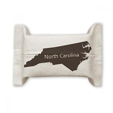 Imagem de DIYthinker Bolsa de linho de algodão com contorno do mapa do Norte dos Estados Unidos