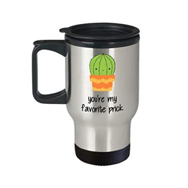Imagem de Caneca de viagem de cacto – You're My Favorite Prick – Caneca divertida para o dia dos namorados – Presentes para namorado, namorada, marido, esposa