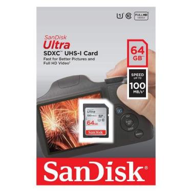 Imagem de Cartão Memória Sandisk 64Gb 100Mb/S Ultra Sdxc Uhs-I