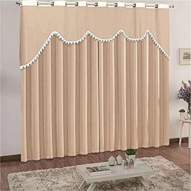 Imagem de Cortina Celine para Varão em Malha 2,00m x 1,70m Sala Quarto - Palha