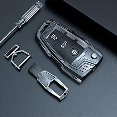 Imagem de Capa de chaveiro para carro capa de chave de liga de zinco inteligente, adequado para Audi A6 A5 Q7 S4 S5 A4 B9 Q7 A4L 4m TT TTS RS 8S 2016 2017 2018