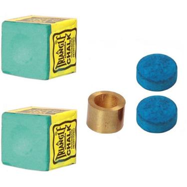 Imagem de 2 Giz Triangle Verde + 2 Sola Master + 1 Virola Metal Sinuca