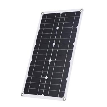 Imagem de CIADAZ 50W DC 9V / 18V Painel Solar Flexível com 30A L-ED Kit Controlador Conjunto com Interface USB/Tipo C e Car C-harger 10/20/30/40 / 50A Controlador solar C-harge IP65 Resistência à água IP65 pa