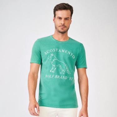 Imagem de Camiseta Masculina Acostamento Manga Curta Verde Esmeralda