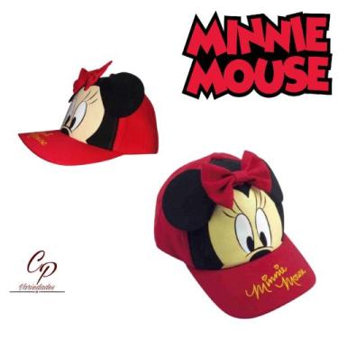 Imagem de Boné Minnie Mouse Vermelho Com Orelhas E Laço - Disney - Produto Licen