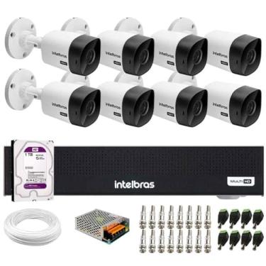 Imagem de Kit 8 Câmeras Intelbras VHC 1120 B HD 720p Visão Noturna 20m Resistente à Chuva IP66 + Gravador Digital de vídeo Intelbras MHDX 1008-C + HD 1TB