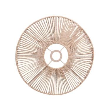 Imagem de WeiLaiKeQi Candeeiro de corda de papel trançado capas de candelabro persianas pendente capa de luz droplight sombra de teto sombra para casa, amarelo