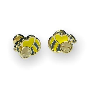 Imagem de Brinco Infantil Amarelo Pequeno ZeraStock Abelhinha